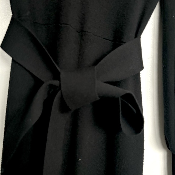 EVER NEW — Knit Front Split Midi Dress With Belt (Black) USA SIZE 2 - Picture 6 of 6